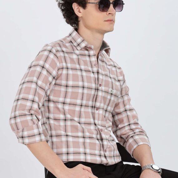 TRENDY CREEM & WHITE CASUAL CHECK